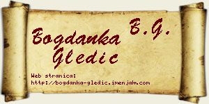 Bogdanka Gledić vizit kartica